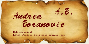 Andrea Boranović vizit kartica